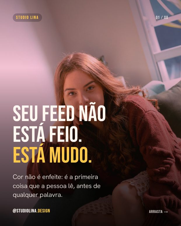 Carrossel colorido com tipografia gigante, exemplo de design